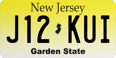 NJ license plate J12KUI