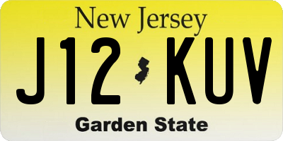 NJ license plate J12KUV