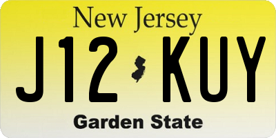 NJ license plate J12KUY