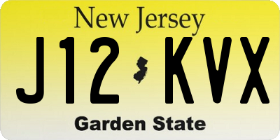 NJ license plate J12KVX