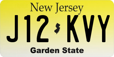 NJ license plate J12KVY