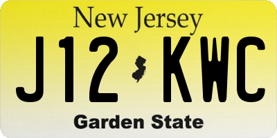 NJ license plate J12KWC