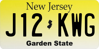 NJ license plate J12KWG