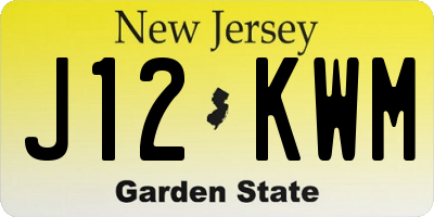 NJ license plate J12KWM