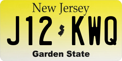 NJ license plate J12KWQ