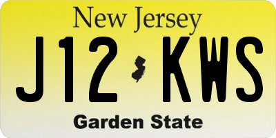 NJ license plate J12KWS