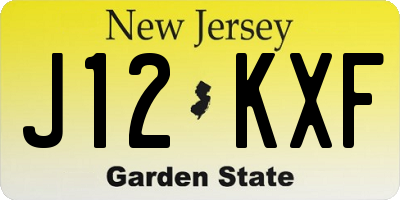 NJ license plate J12KXF