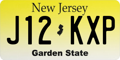 NJ license plate J12KXP