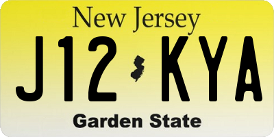 NJ license plate J12KYA