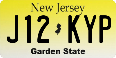 NJ license plate J12KYP