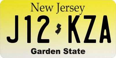 NJ license plate J12KZA