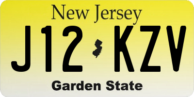 NJ license plate J12KZV