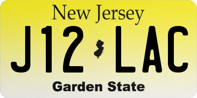 NJ license plate J12LAC