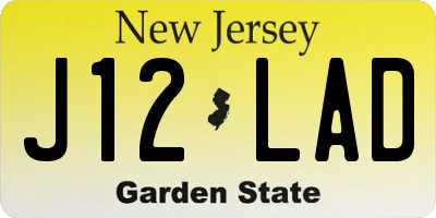 NJ license plate J12LAD