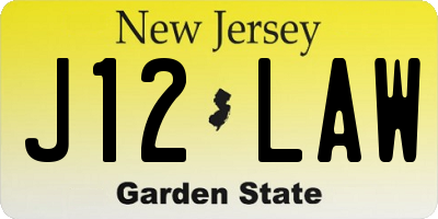 NJ license plate J12LAW