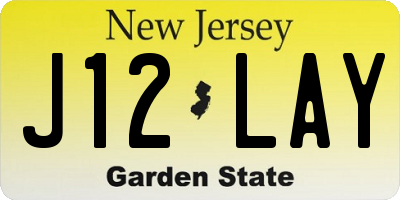 NJ license plate J12LAY
