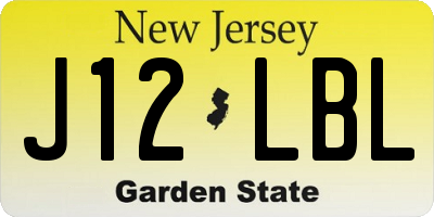 NJ license plate J12LBL