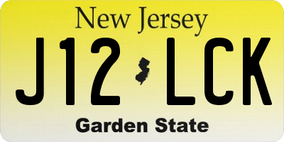 NJ license plate J12LCK