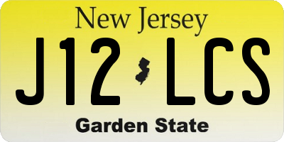 NJ license plate J12LCS