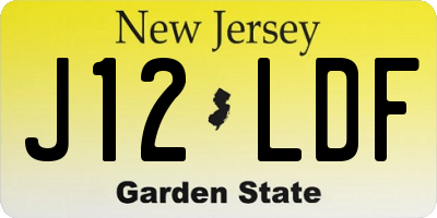 NJ license plate J12LDF