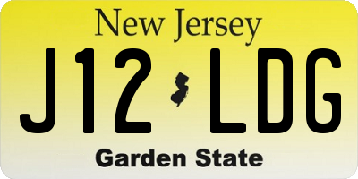 NJ license plate J12LDG