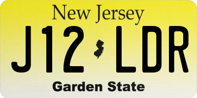 NJ license plate J12LDR