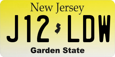 NJ license plate J12LDW