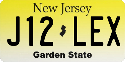 NJ license plate J12LEX