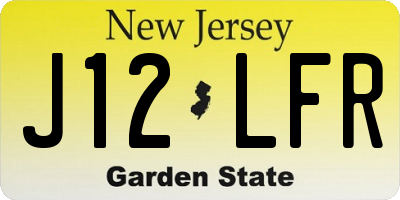 NJ license plate J12LFR