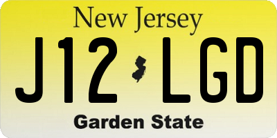 NJ license plate J12LGD