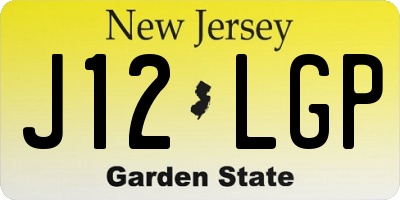NJ license plate J12LGP