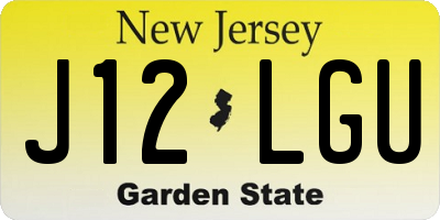 NJ license plate J12LGU