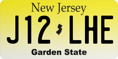 NJ license plate J12LHE