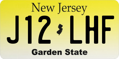 NJ license plate J12LHF