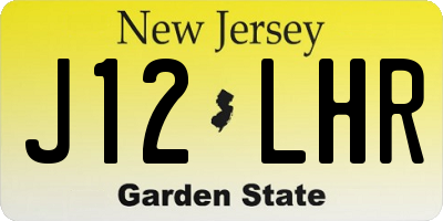 NJ license plate J12LHR