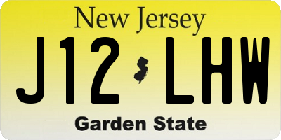 NJ license plate J12LHW