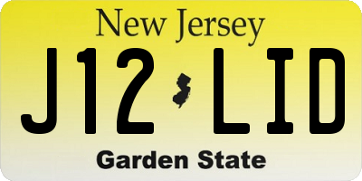 NJ license plate J12LID