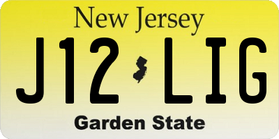 NJ license plate J12LIG
