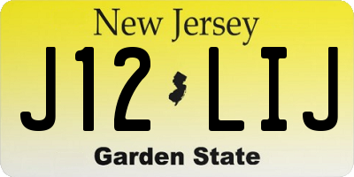 NJ license plate J12LIJ