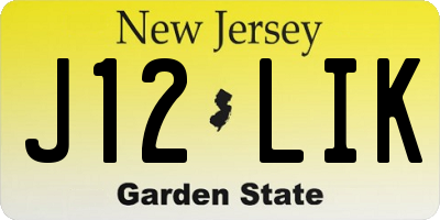 NJ license plate J12LIK