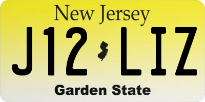 NJ license plate J12LIZ