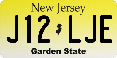 NJ license plate J12LJE