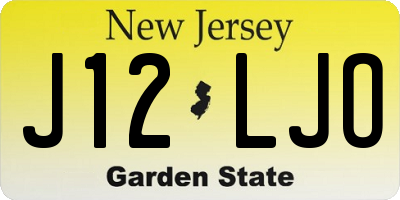 NJ license plate J12LJO
