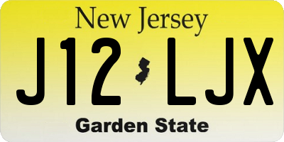 NJ license plate J12LJX