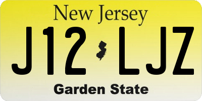 NJ license plate J12LJZ