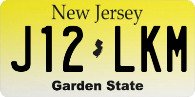 NJ license plate J12LKM