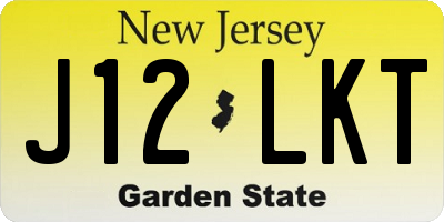 NJ license plate J12LKT
