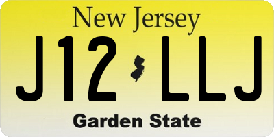NJ license plate J12LLJ