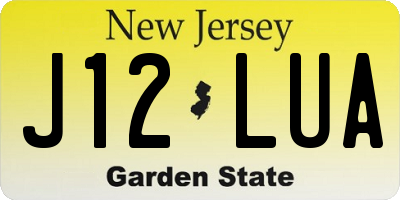 NJ license plate J12LUA
