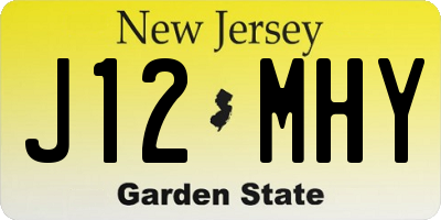 NJ license plate J12MHY